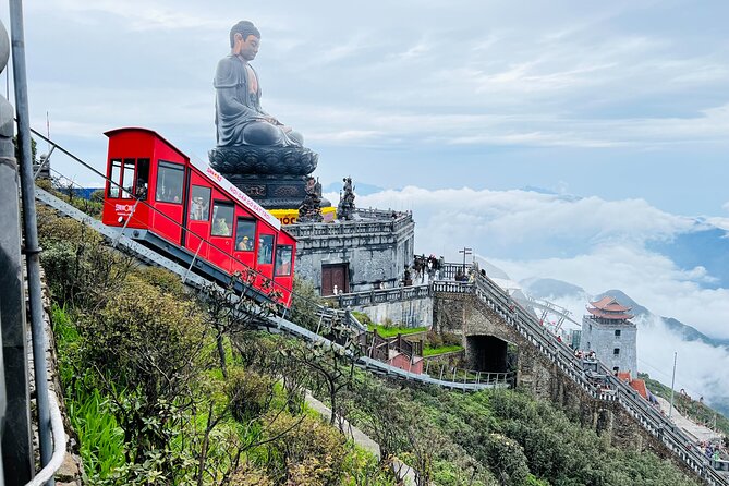 Mountain scenery and a cable car in Sapa, Vietnam